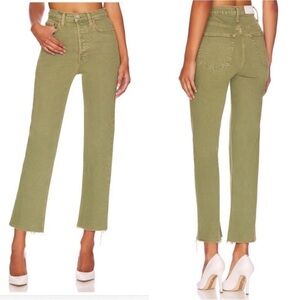 RE/DONE 70s Ultra High‎ Rise Stove Pipe in Washed Sage Sz 27